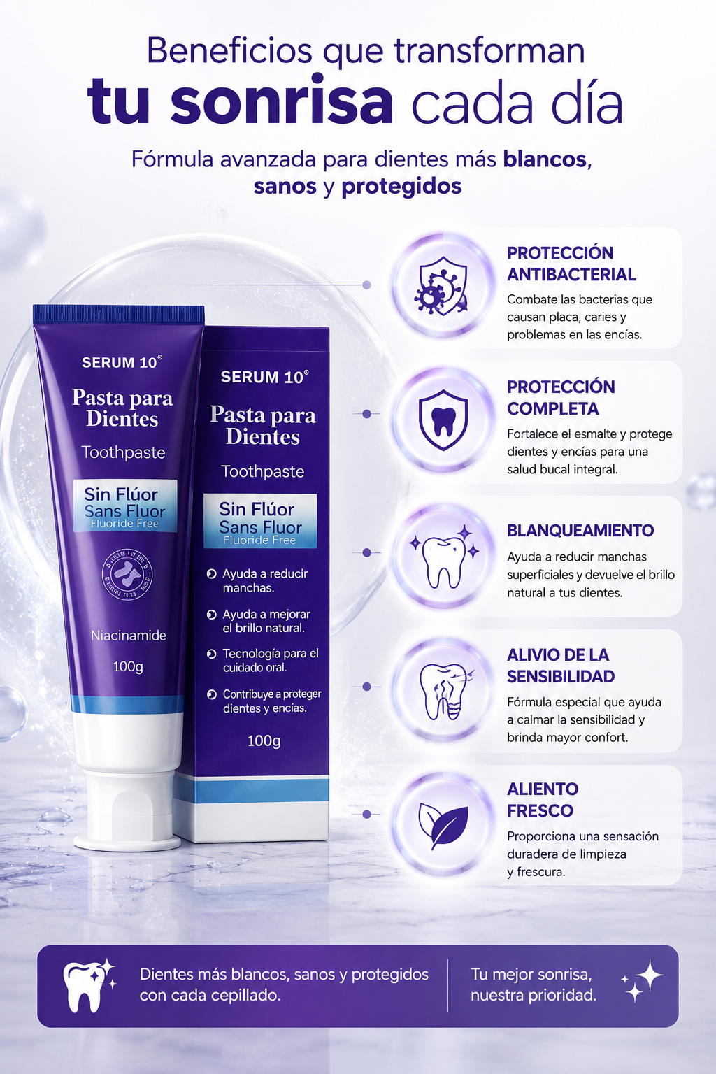 Crema Dental Blanqueadora Blanco Natural
