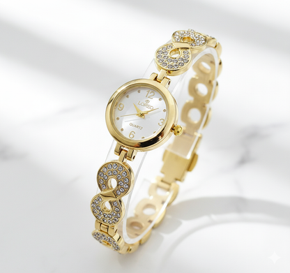 NUEVO KIT LUXUR 5 EN 1: RELOJ + COLLAR + ARETES + ANILLO + PULSERA