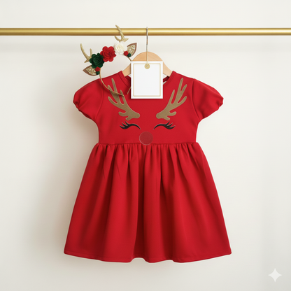 ✨ Nuevo Vestido Navideño Princesa Reno + Balaca Gratis
