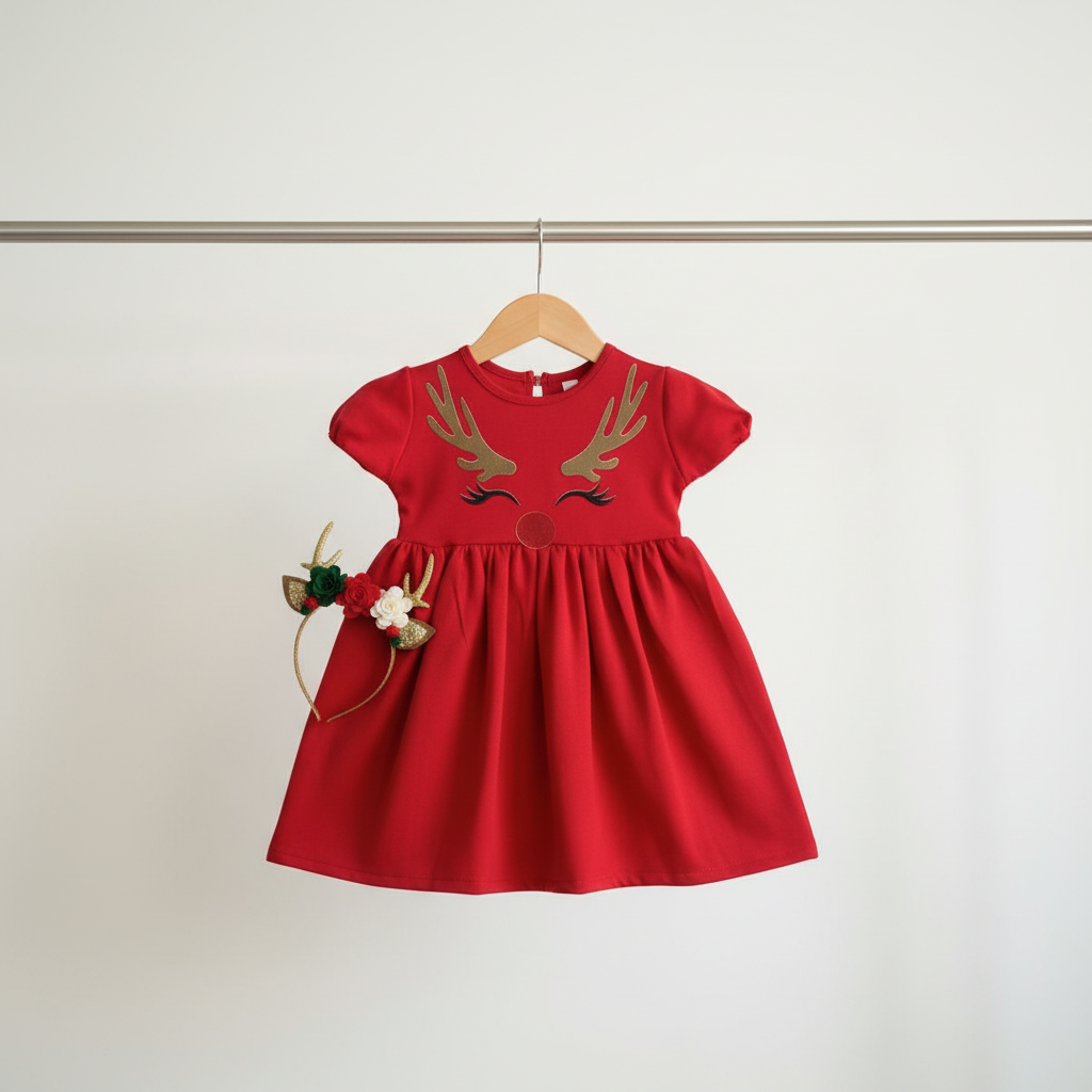 ✨ Nuevo Vestido Navideño Princesa Reno + Balaca Gratis