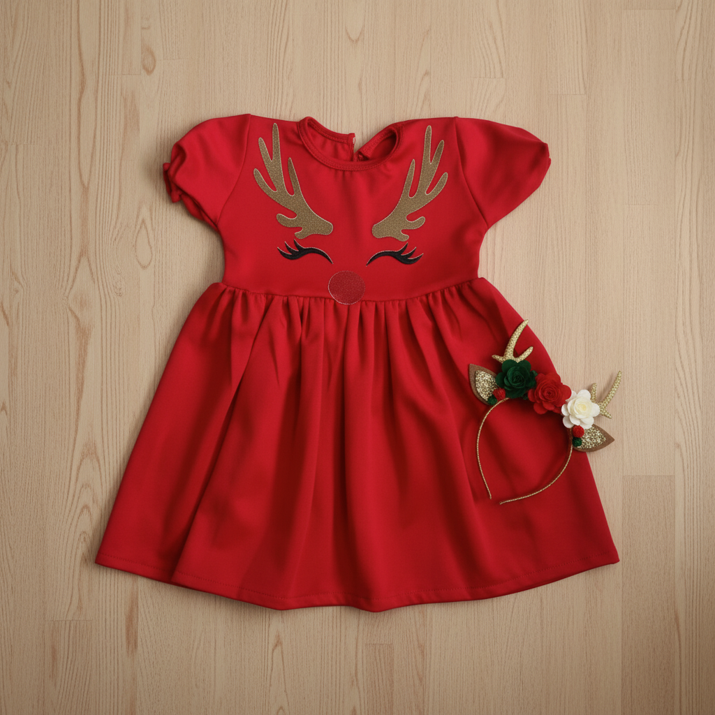 ✨ Nuevo Vestido Navideño Princesa Reno + Balaca Gratis