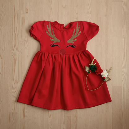 ✨ Nuevo Vestido Navideño Princesa Reno + Balaca Gratis