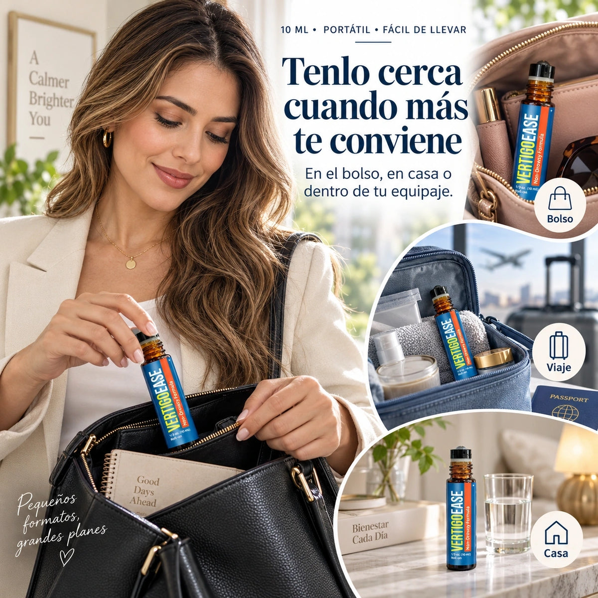 Pequeño para llevar. Útil cuando estás fuera.
