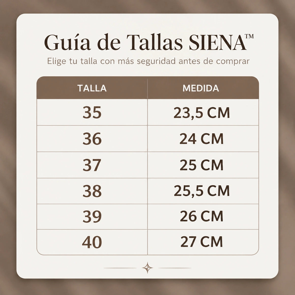 Guía de tallas
